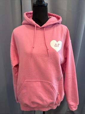 Delta Gamma Pink Heart Logo Pullover Hoodie - Women